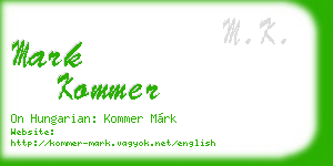 mark kommer business card